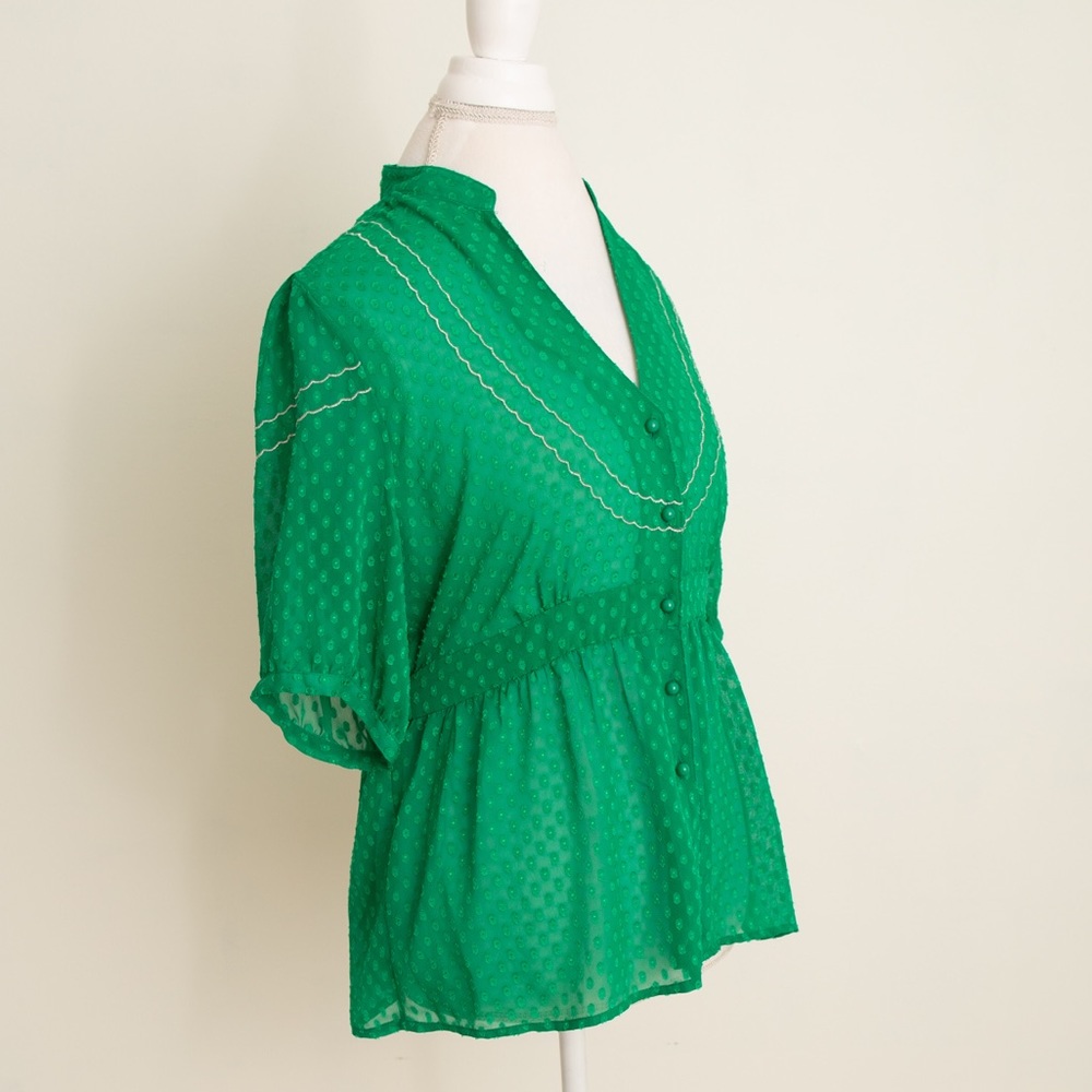 Banana Republic Green Peplum Blouse